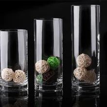 1 шт. прозрачная цилиндрическая прямая стеклянная ваза подсвечник Цветок гидропоники бак посадка ваза для цветов LD 121