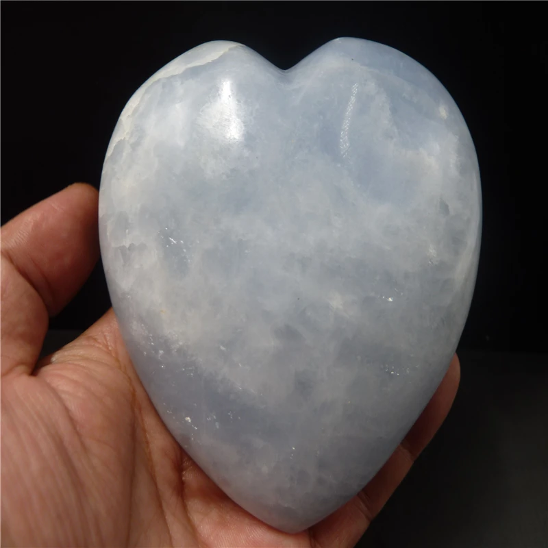 

NATURAL CELESTITE QUARTZ CRYSTAL heart T787
