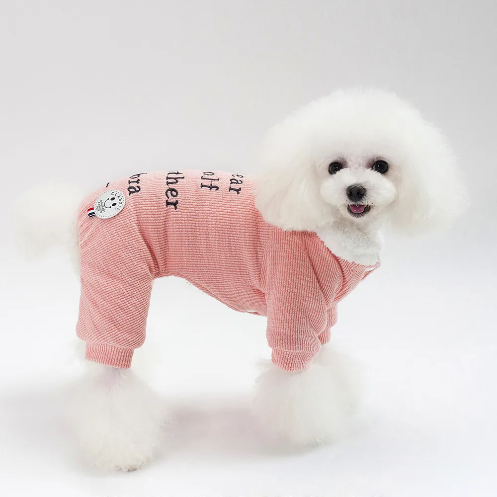 Одежда для собак, пальто для собак, куртки, утолщенная одежда для маленьких собак, одежда для щенков, комбинезон, костюм для кошек, костюм для животных 3 - Цвет: Розовый