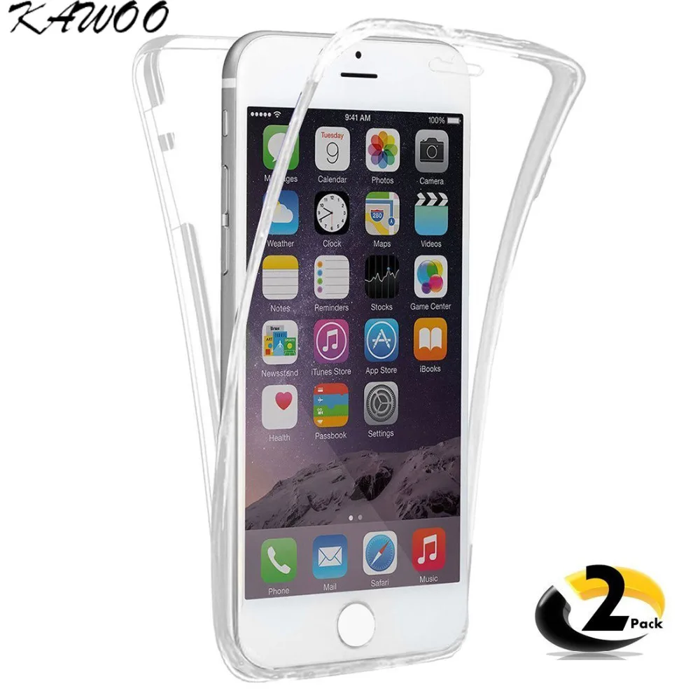 

360 Degree Full Body Front&Back Soft Rubber Clear Cover For iPhone 8 Plus Silicone TPU Capa For iPhone SE 5s 6s Plus 7 8 XS X XR