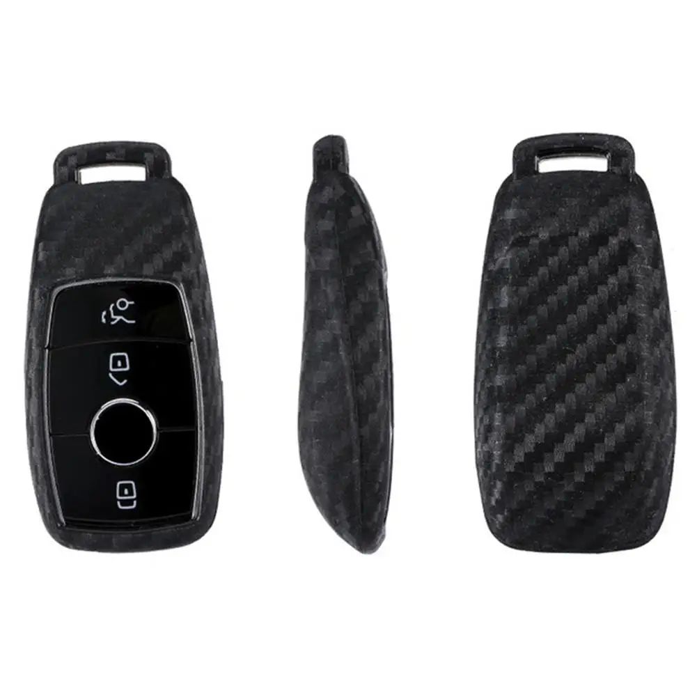 

Carbon Fiber Pattern Silicone Cover Case For Mercedes Benz 2017 E-Class E43 W213 E300 E400 Sedan keys