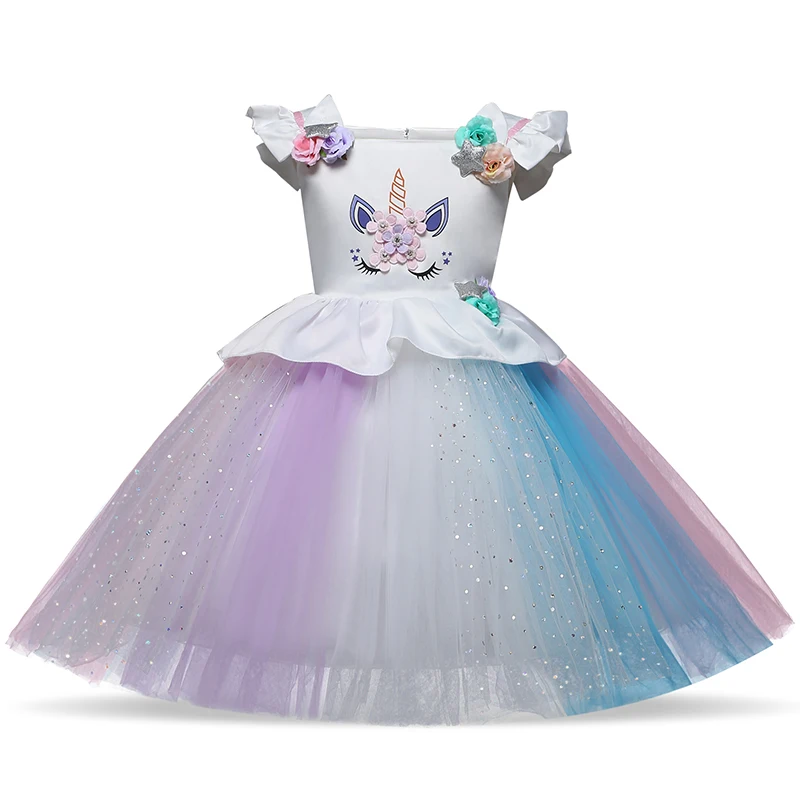 Unicorm/платье с цветочным узором для девочек; нарядные Бальные платья; Детские платья для девочек; вечерние платья принцессы; Одежда для девочек; От 1 до 5 лет платье для дня рождения