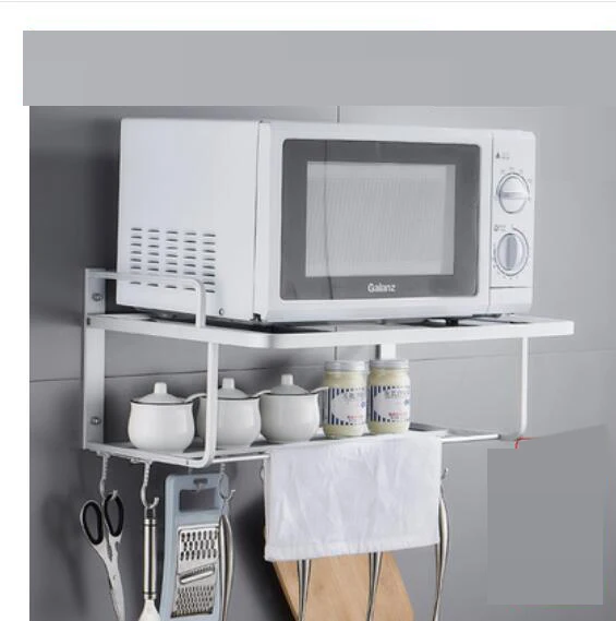 Microwave oven rack thickening space aluminum kitchen wall hanging Double layer rack bracket suppor - 32901354110