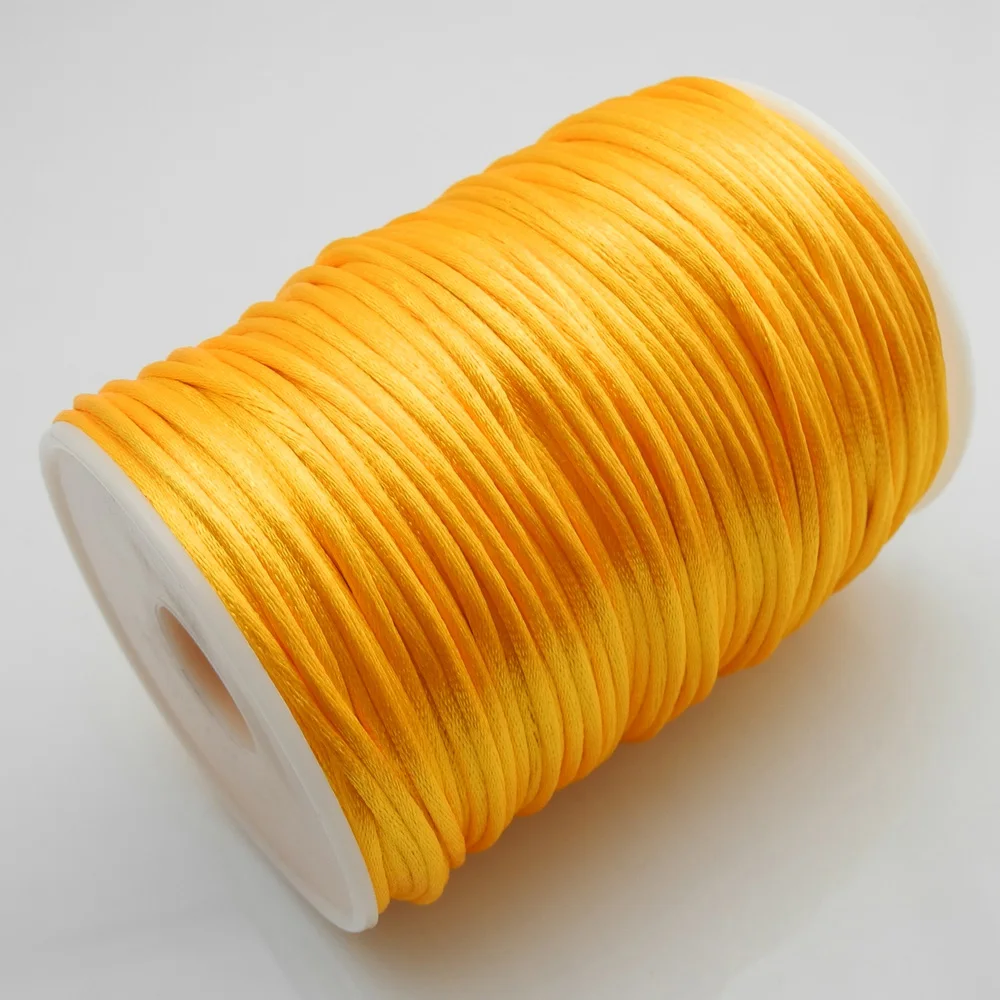 2,5 мм, сатиновый шнур из полиэстера(аналогичный, но не нейлоновый) шнур для детских силиконовых прорезывателей, бисерное ожерелье, 100 ярдов/катушка