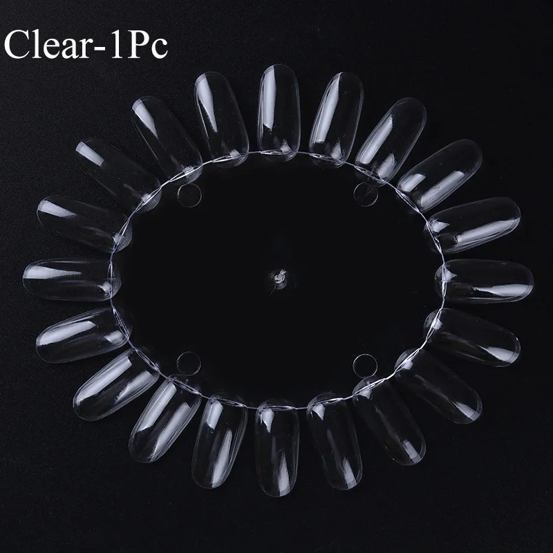 Накладные ногти пластиковые веерообразные накладные ногти акриловые натуральные прозрачные черные накладные ногти для ногтей - Цвет: Clear-R-1Pc