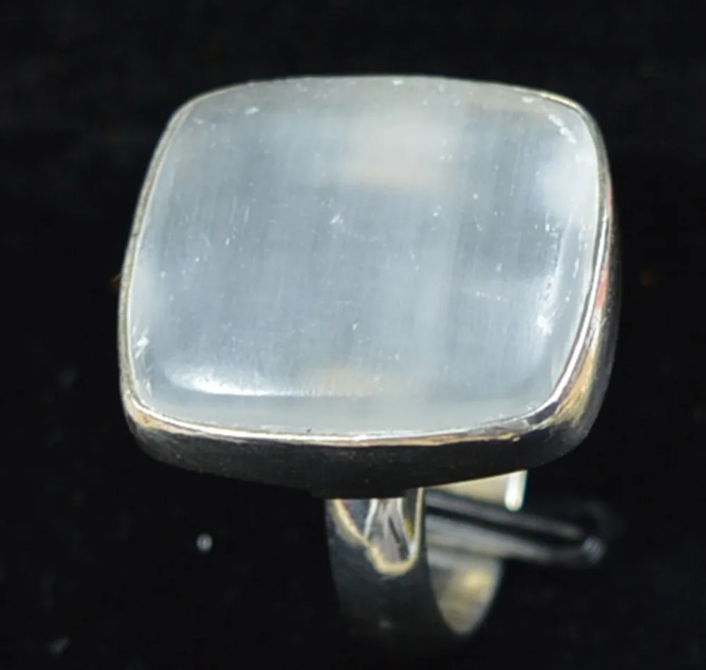 

Lovegem Genuine Selenite Ring 925 Sterling Silver, Size : 6.5 , AR3867