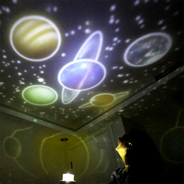 Cielo estrellado luz nocturna proyector de planeta mágico universo tierra LED lámpara colorida rotar Estrella intermitente niños bebé regalo de Navidad - Imagen 2