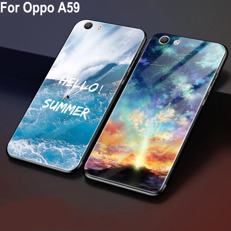 Чехол для Oppo A59 чехол из закаленного стекла Жесткий 5 ''для A 59 роскошный мягкий