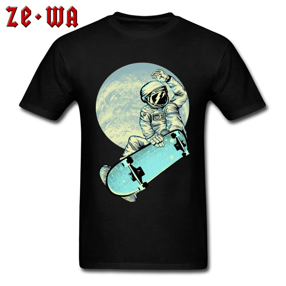 Family SpaceBoarding skateboard Round Neck T-shirts ostern Day T Shirt Short Sleeve for Men Special 100% Cotton Funny T Shirts SpaceBoarding skateboard black