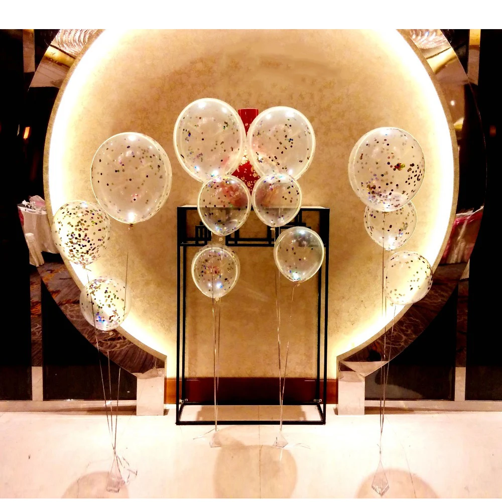 

HOT 10pcs 18inch big balloon multicolor confetti balloon Brithday Party wedding decoration Latex Transparent Clear Balloon