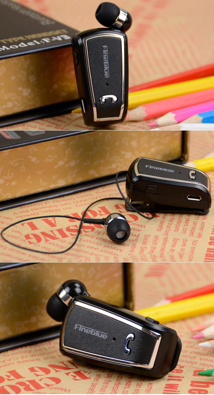 FINEBLUE F-V3 Bluetooth наушники беспроводные наушники гарнитура с микрофоном Звонки напоминают о цифрах носить пульт на прищепке для телефона