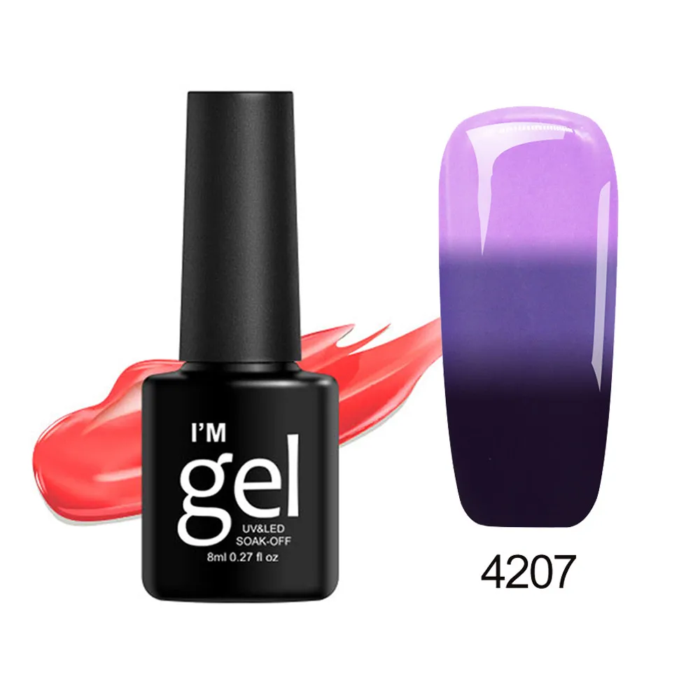 Гель-лак для ногтей @ thermal лак для ногтей изменение цвета кожуры термальный ультра-тонкий блеск Soak Off UV Gel 2019 новый дропшиппинг Горячий