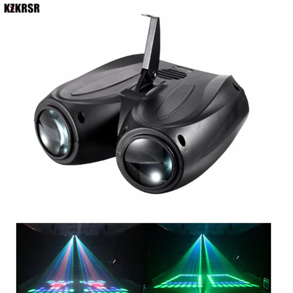 

KZKRSR Double Head Music Auto/Sound Actived 128 LED RGBW Laser Stage Effect Light For Club Disco Party Bar KTV Wedding Christmas
