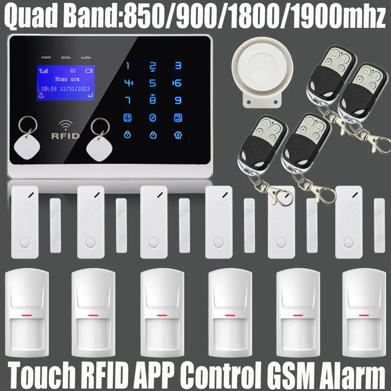 

English, Russian and Italian Voice Android/IOS App Wireless GSM Autodial Home Office Burglar Intruder Alarm System