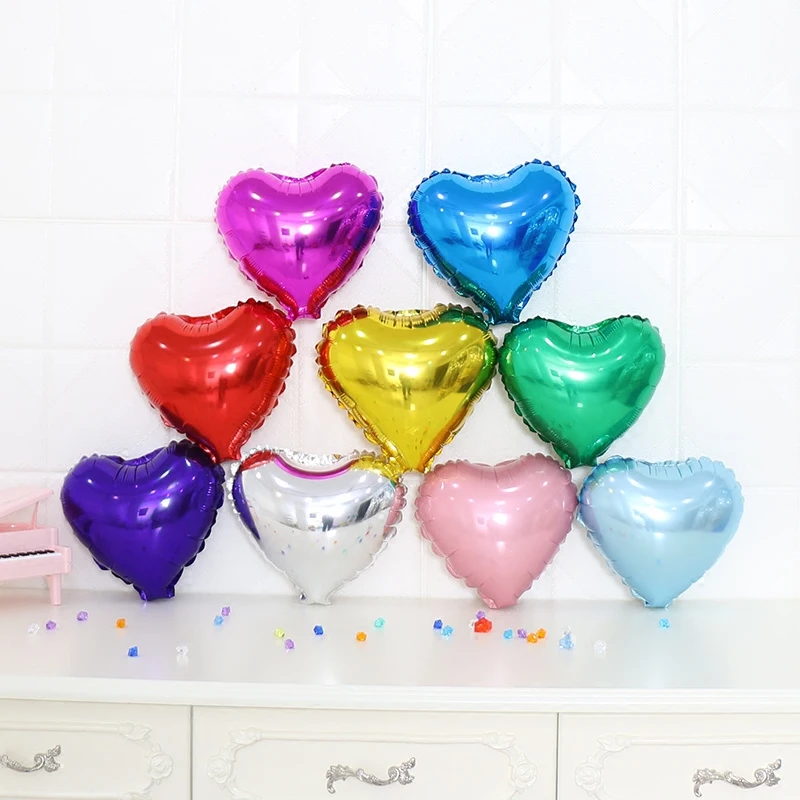 

HOT 50pcs/lot 10inch Heart star aluminum foil balloon birthday wedding decoration festival party decoration children's toys MIDU
