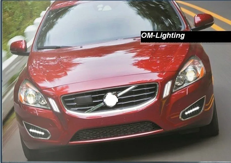 Светодиодный дневной ходовой светильник DRL для Volvo S60 2011-13 с тусклым и выключенным управлением+ сертификация ЕС, высокое качество