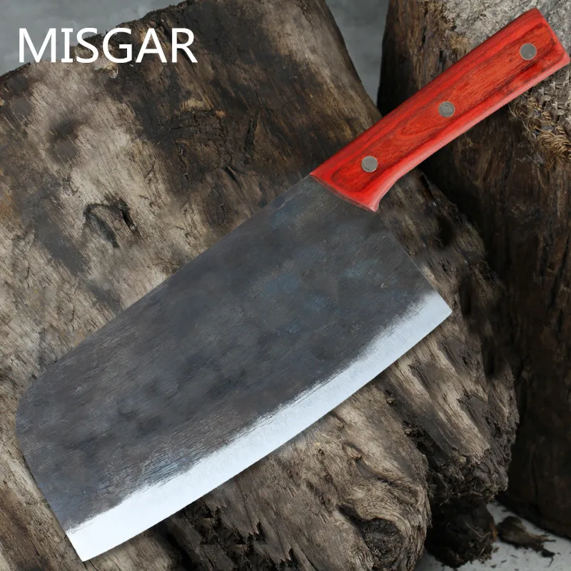  Free Shipping MISGAR Handmade Clip Kitchen Knives Carbon Steel Chinese Style Chef Slice Meat Vegeta - 32657060982