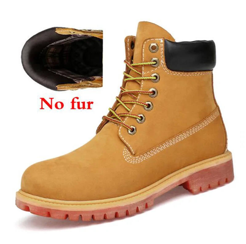 ASIFN мужские рабочие ботинки повседневная обувь из натуральной коровьей кожи ручной работы в стиле ретро зимние мужские водонепроницаемые ботинки - Цвет: Yellow