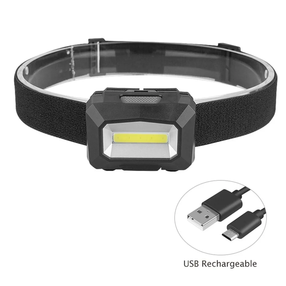 buy Outdoor USB Charging Head Lamp Multifunction 5 Lighting Modes LED Headlight for Night Riding Running Fishing