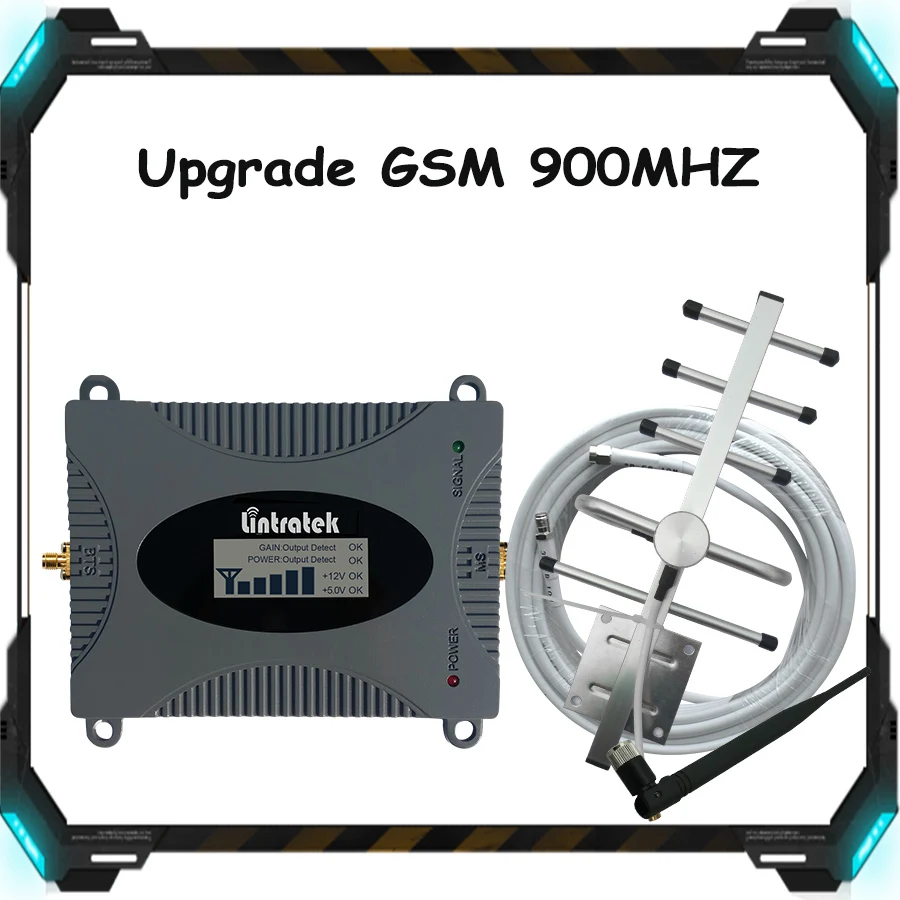 

Lintratek HOT GSM 900mhz Signal Repeater 2G Voice 2G Data 900 (B8) Signal Repeater Amplifier Cellular Yagi Antenna+10m Cable #4