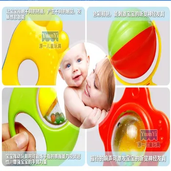 

New arrival 6pc/sets Baby rattle toys Kids Rattle Toddler Music Toy Plastic Hand Jingle Shaking Bell high quality free shipping