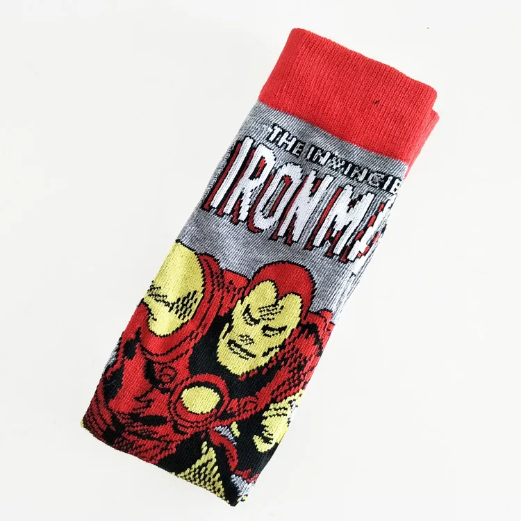 Avengers Marvel cartoon socks Batman superman Spiderman cosplay Fashion sock novelty Funny Casual men sock Autumn Winter Hot - Цвет: 1