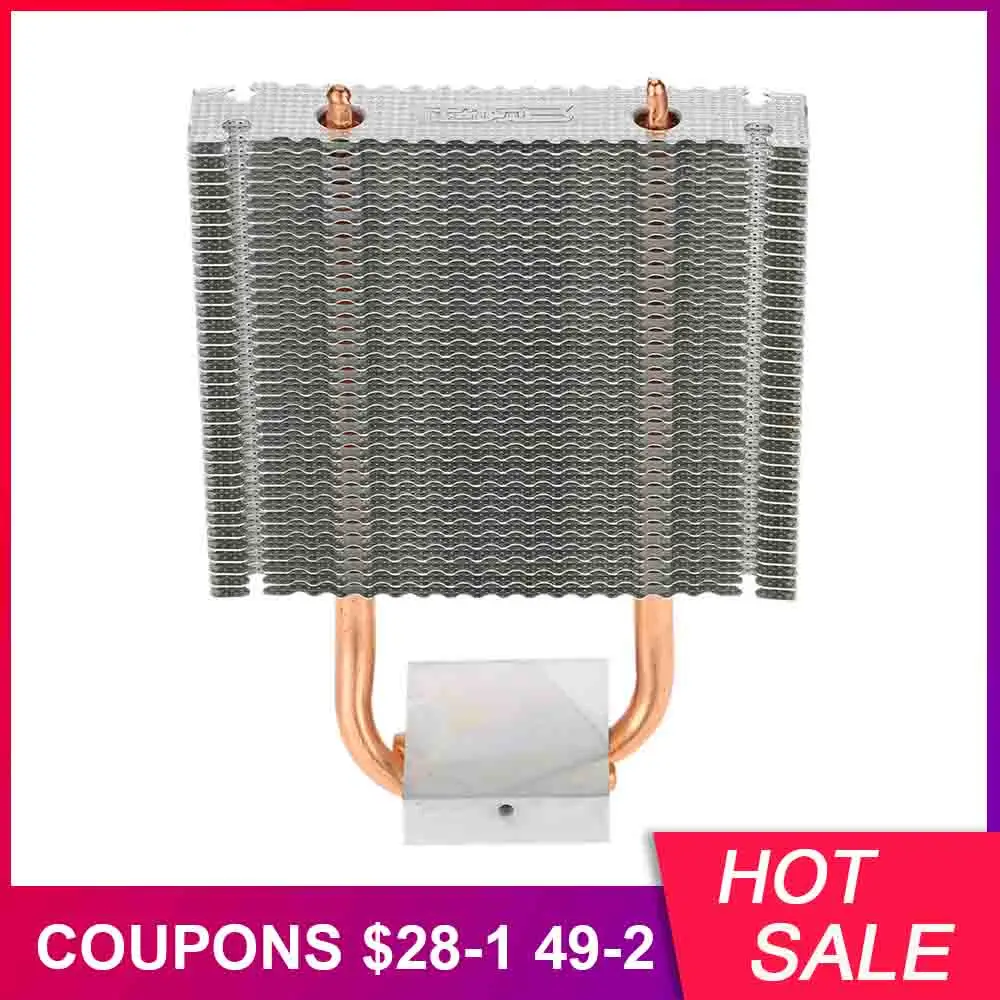PCCOOLER وحدة المعالجة المركزية برودة HB-802 2 Heatpipes المبرد مبادل حراري من الألومنيوم اللوحة/نورثبريدج مسند تبريد للاب توب مدمج به مكبر صوت دعم 80 ملل...