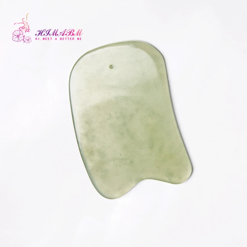 100% Natural light green jade guasha board massage tool facial treatment scraping tool for body health care 100% Natural light green jade guasha board massage tool facial treatment scraping tool for body health care