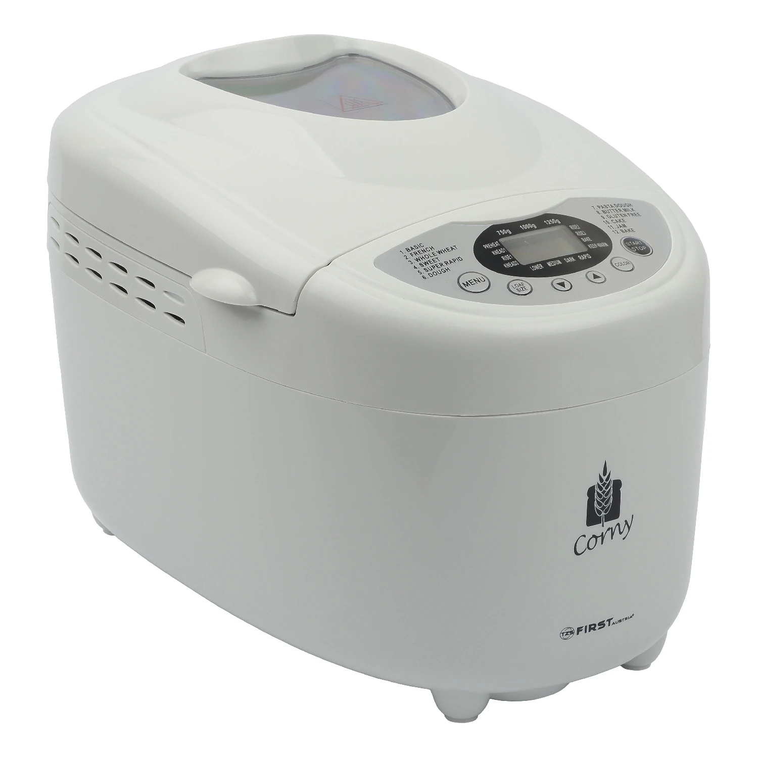 Хлебопечь FIRST FA-5152-WI (Мощность 850 Вт, вес выпечки до 1250 г, 12 программ, таймер, автоподогрев, чаша с антипригарным покрытием)