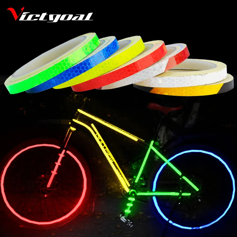 VICTGOAL Bike Stickers Decals Reflective Stickers Strip Bicycle Reflective Tape Sticker Bicycle Wheel Bike Bicycle Accessories