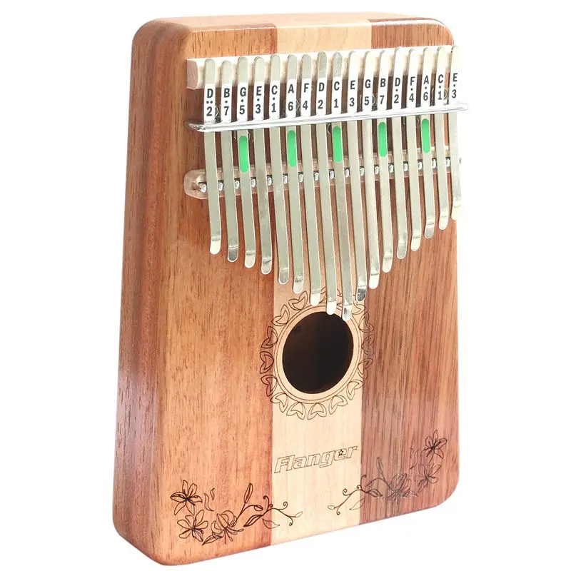 

Flanger 17 C Key Finger Kalimba Mbira Thumb Pocket Size Beginners Piano Support Bag Marimba Keyboard Wooden Musical Instrument