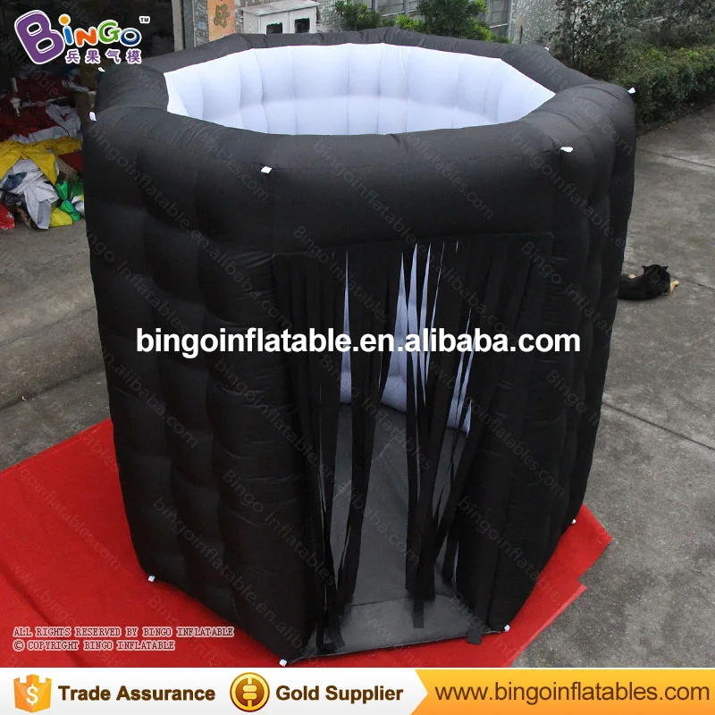  Customized diamond shaped 2.4X2.4X2.4 Meters white interior black exterior inflatable photo booth f