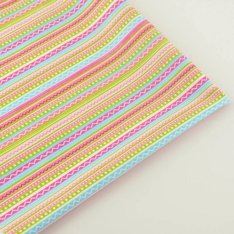 Цветная полосатая стеганая Лоскутная Ткань из 100% хлопка одежда для постельного