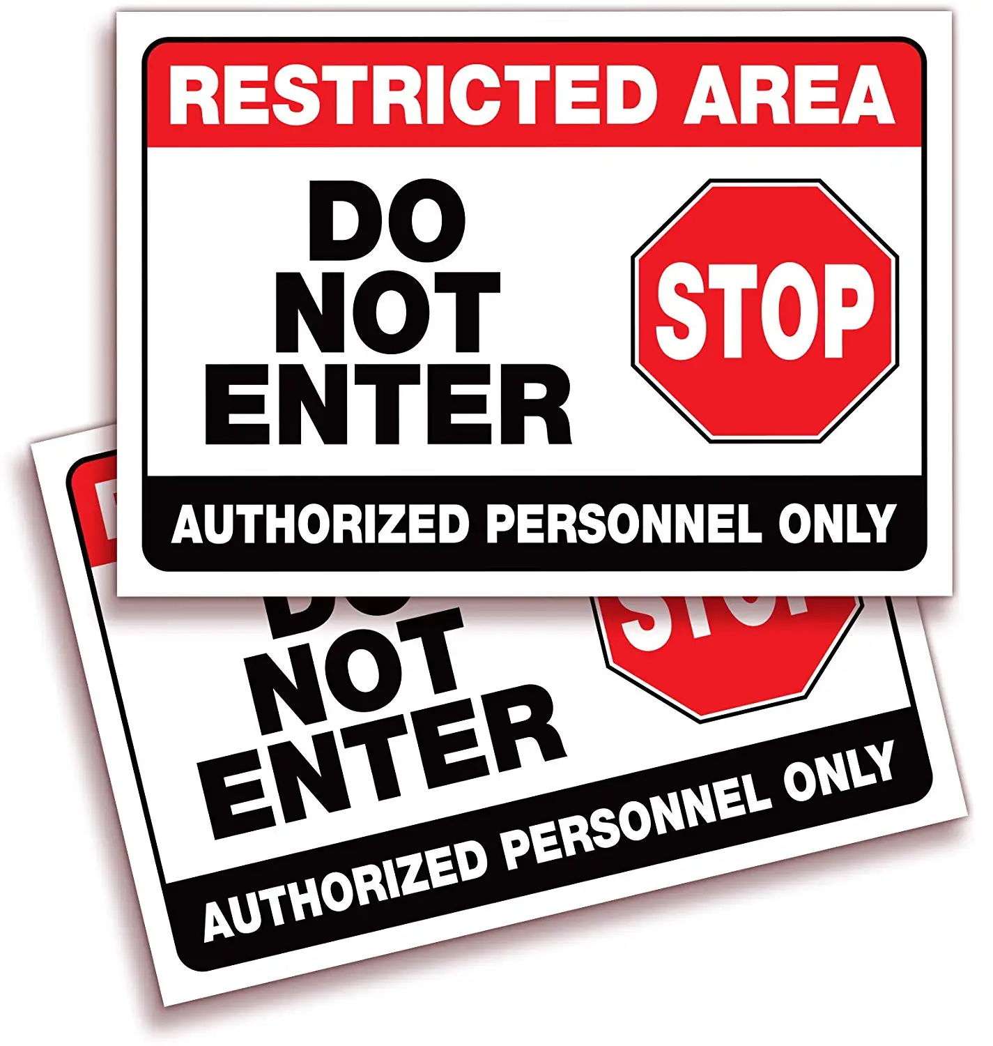 

For Restricted Area, Do Not Enter, Personnel Only Signs Stickers 2 Pack Vinyl,d for UV, Weather, Scratch, Water & Fade