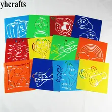 12 шт./партия. Небо Радуга путешествия художественный трафарет краска шаблон подарки на день рождения Рождественские Игрушки для раннего развития игрушки OEM