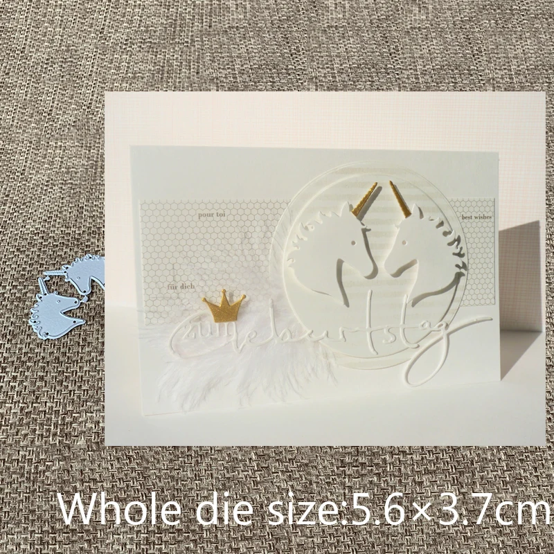 

New Design Craft Metal Cutting Die cut dies 2pcs unicorn decoration scrapbooking Album Paper Card Craft Embossing die cuts