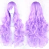 Soowee-Peluca de pelo largo sintético para mujer, cabello de Cosplay ondulado, rosa, rosa, verde, 80cm, Peruk ► Foto 2/6