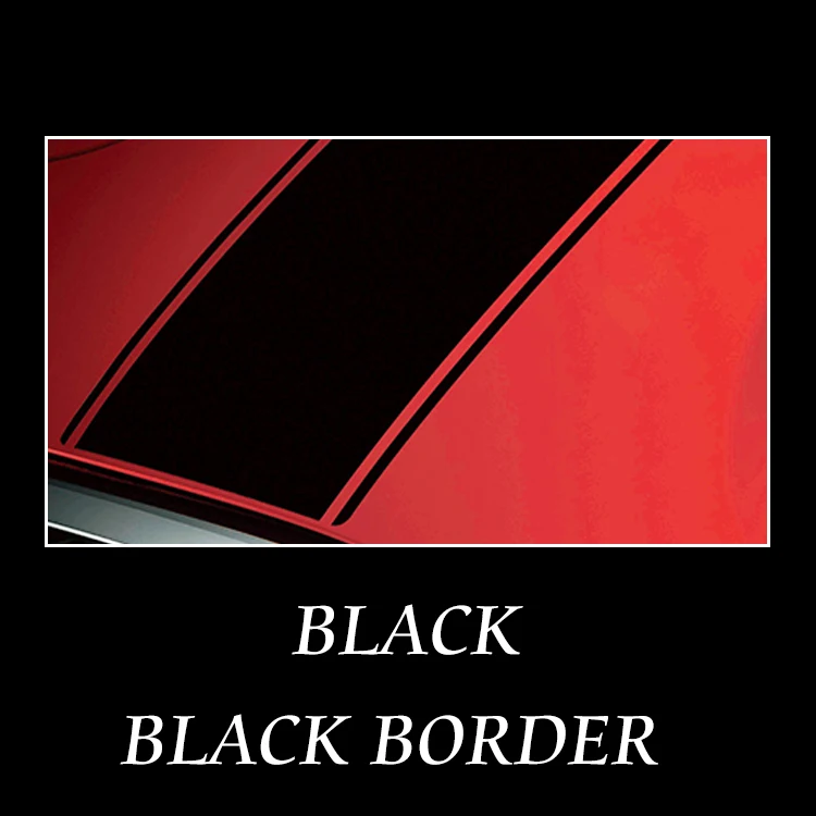 Автомобильный Стайлинг авто капот крышка двигателя наклейки Наклейка полоса Винил DIY для Mini Cooper One S JCW F54 F55 R55 R56 R60 R61 аксессуары - Название цвета: black black border