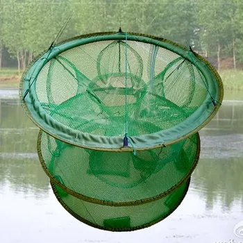 

Fishing net fishing cage shrimp net hand throw net automatic folding round water cage without installation free shipping