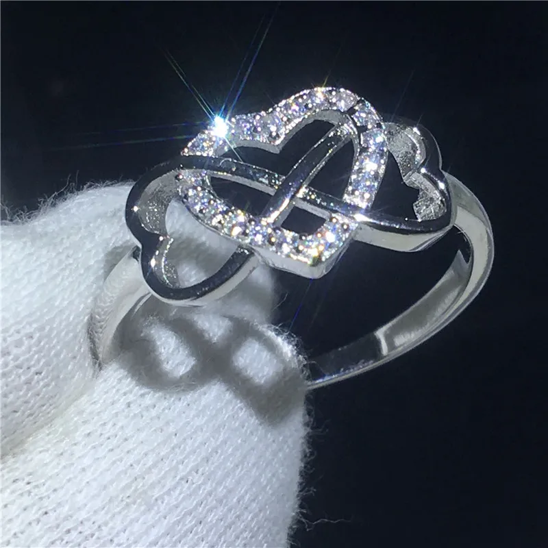 

Forever love Promise ring 100% Soild 925 Sterling silver Jewelry AAAAA Zircon cz Engagement wedding band rings for women Gift
