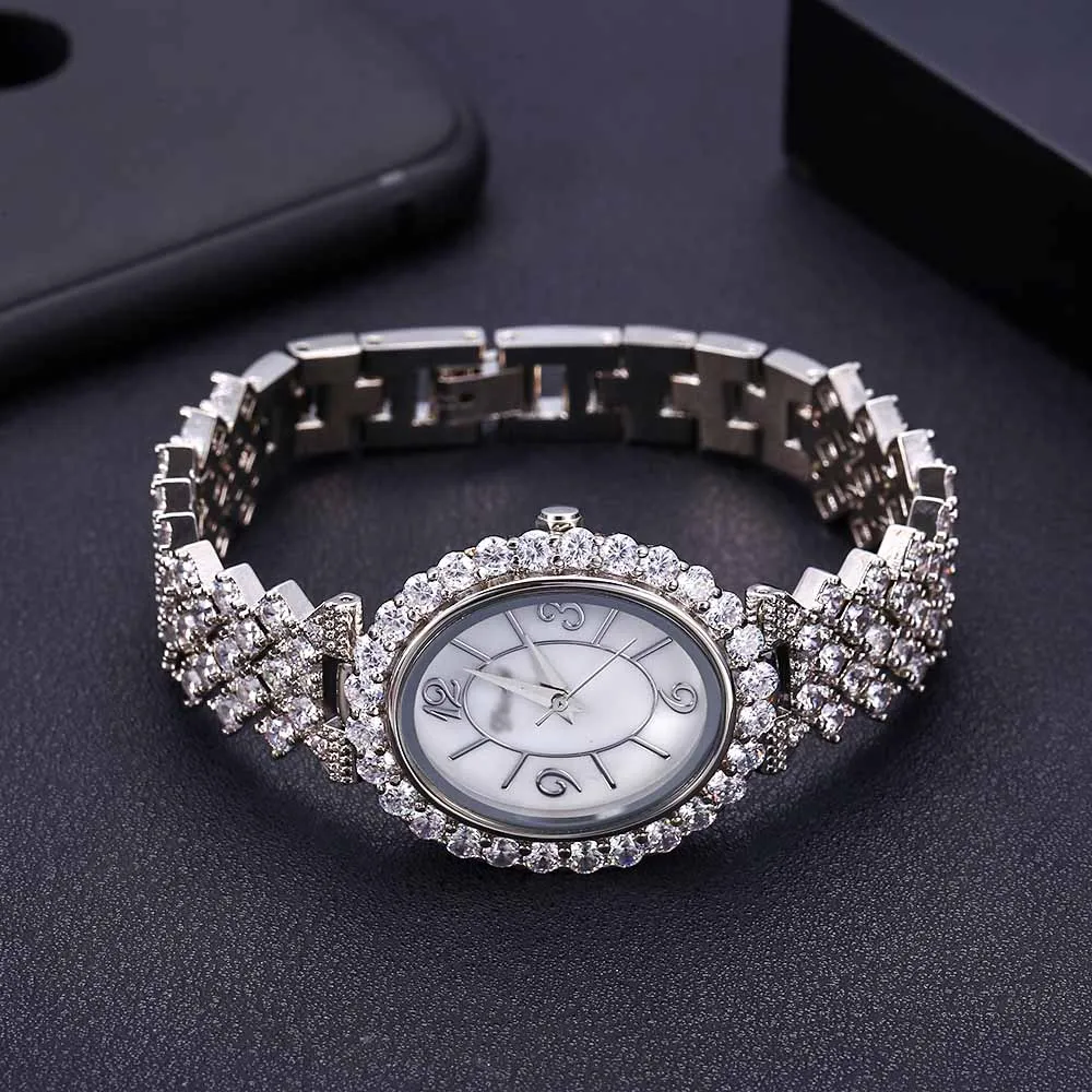 

Accking AAA Zircon Elements CZ Crystal Bracelet Watch for Wedding Party Fashion Jewelry WOMEN ACCESSORY