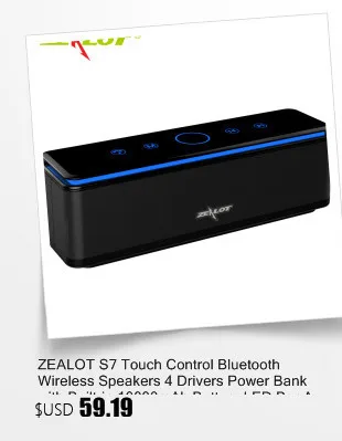 Zealot S2 портативный Bluetooth 4,0 беспроводной динамик Поддержка TF карты/USB накопитель автомобильные вечерние акустические системы 3D стерео музыка