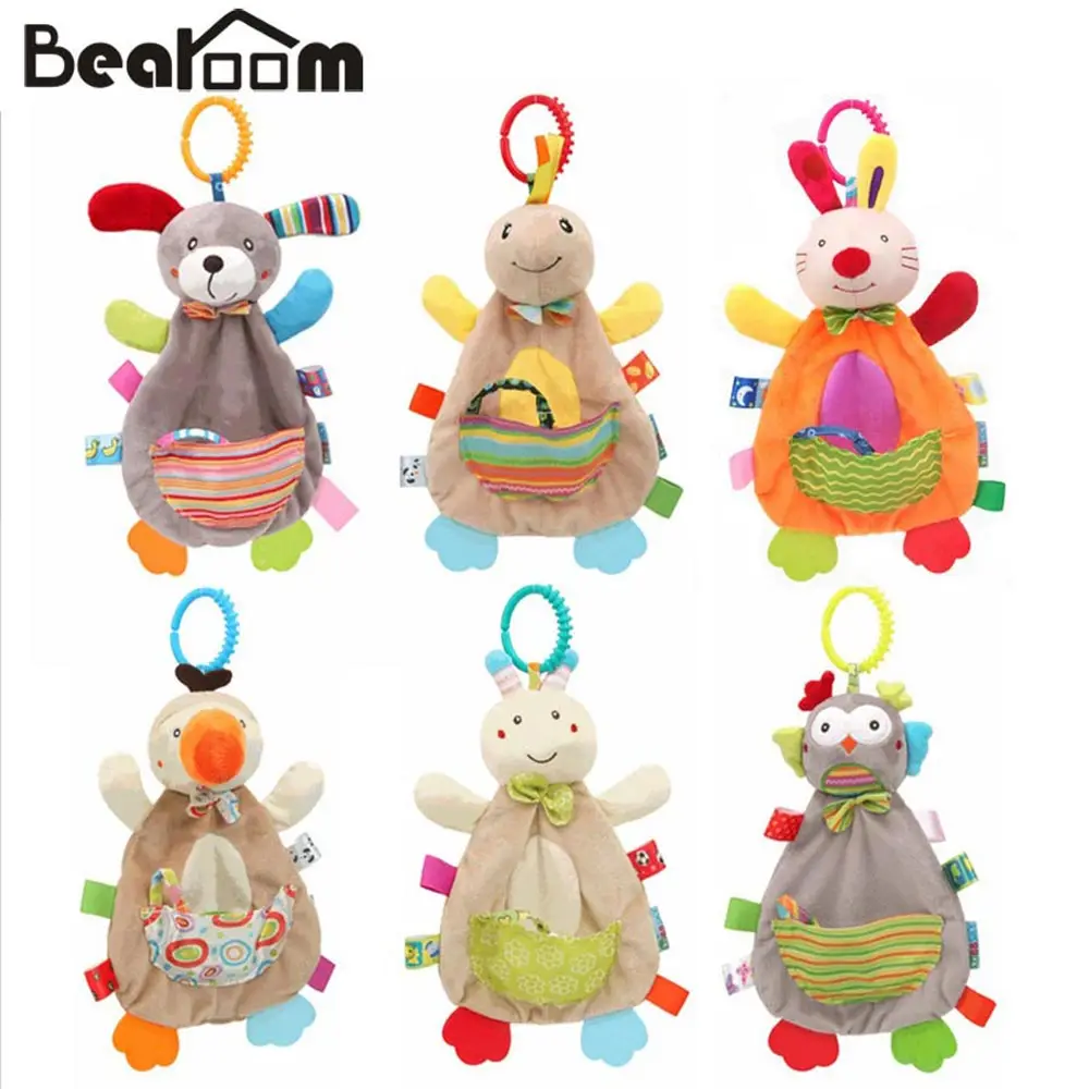 

Bearoom Rattle Mobile Baby Toys Soft Teether Stroller Toy Comforting Towel For Baby Plush Learning Rattle 0-12 Months Baby Gift