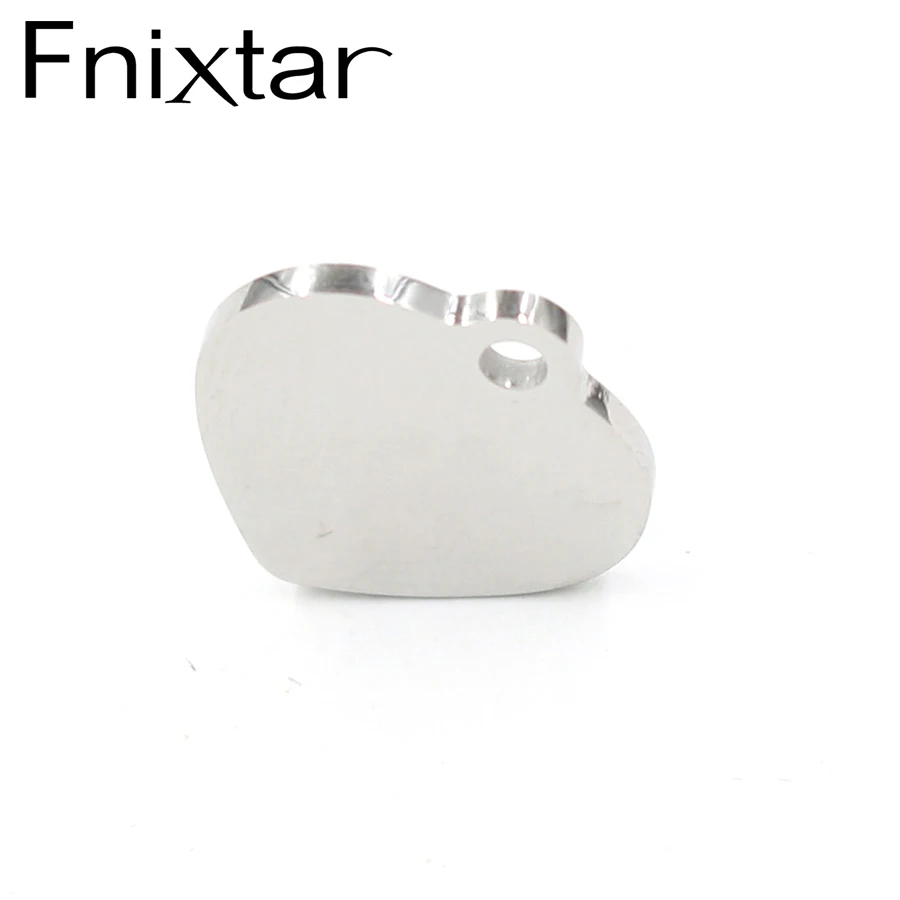 

Fnixtar Stainless Steel Mirror Polished Blank Stamping Tags Love Heart Charm Pendant DIY Jewelry Finding 1.8*16*16mm 10piece/lot