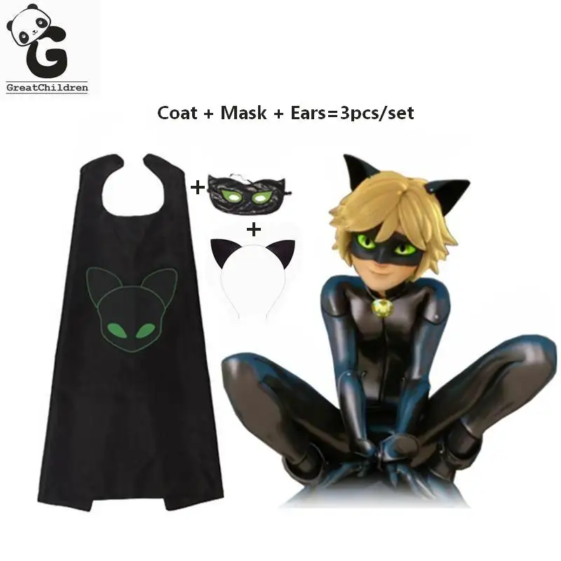 Details About Ladybug Cat Noir Cosplay Costume For Party Halloween Christmas Boys 3 Pieces