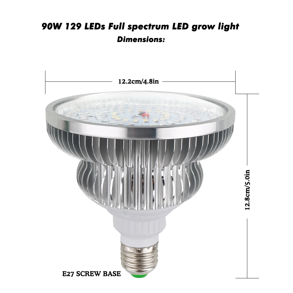 Новый 90 W светодиодный светать переключаемый 4 режима полный спектр E27 Светодиодная лампа для парниковый эффект; Выращивание растений без