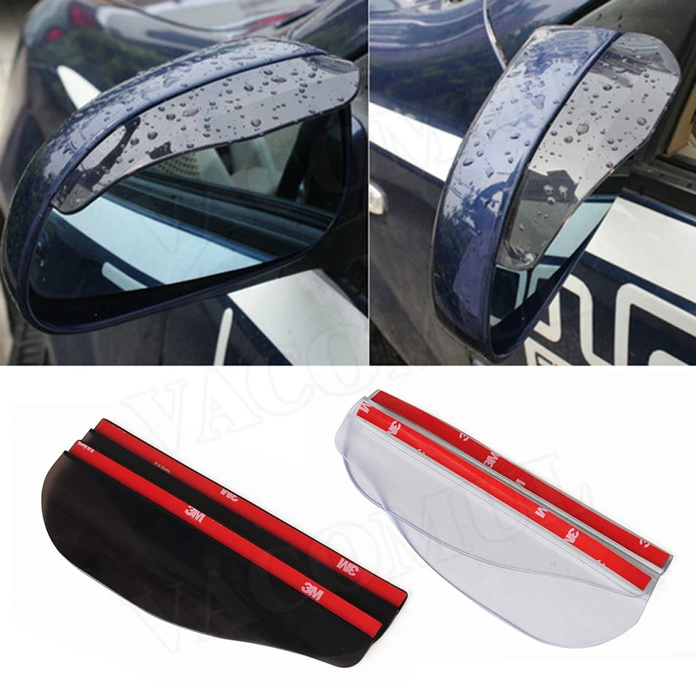 

Universal PVC Car Accessories Rearview Mirror Rain Shade Rainproof Blades Car Back Mirror Eyebrow Rain Cover 2Pcs