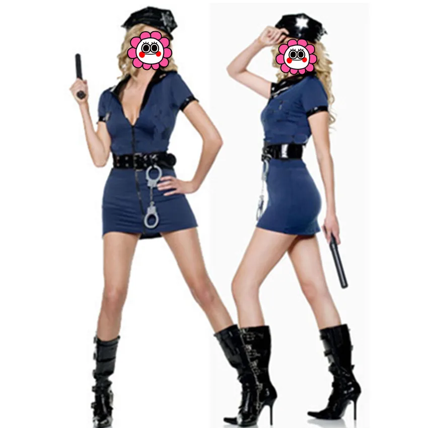 Abbille Halloween Costumes For Women Police Cosplay Costume Dress Sex