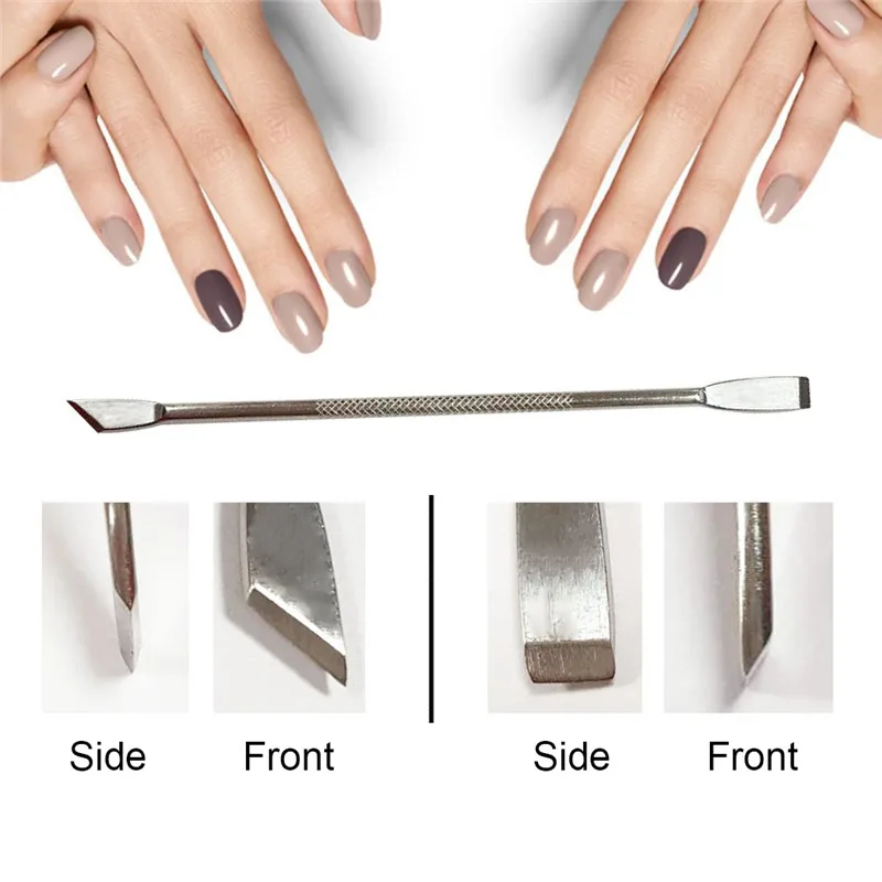 

1pcs New Dual-ended Stainless Steel UV Gel Polish Cuticle Nail Remover Pusher Anti-slip Handle Nail Art Tool Manicure Care Tool