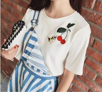 

New Arrival Harajuku T-shirt Camisa De T Das Mulheres T Shirt Women Clothes Summer Fruit Printed Cherry Orange Lemon Tees Tumblr